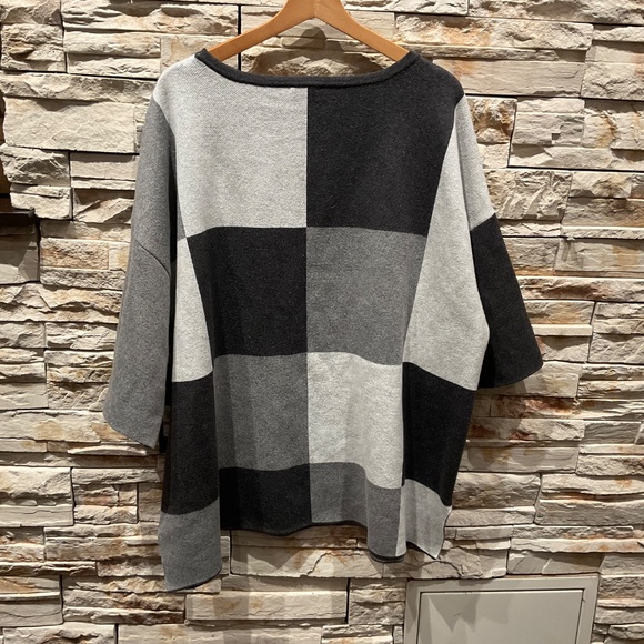 Jones New York Women’s Cotton/ Cashmere Top Sweater, Light Heather Grey, 3X - Picture 3 of 6